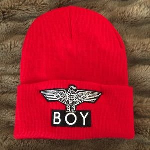 Boy London Eagle Beanie Kids - Red (one size)